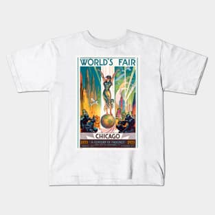World's Fair Chicago USA 1933 Vintage Poster Kids T-Shirt